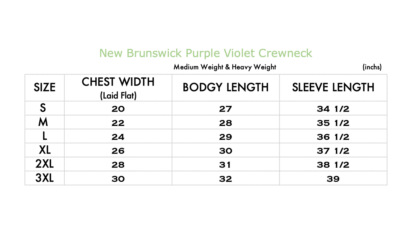 New Brunswick Purple Violet Crew
