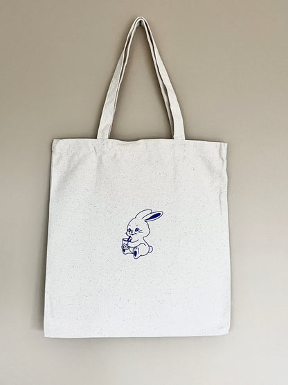 Blue Bunnie Bubble Tea Tote