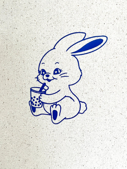 Blue Bunnie Bubble Tea Tote